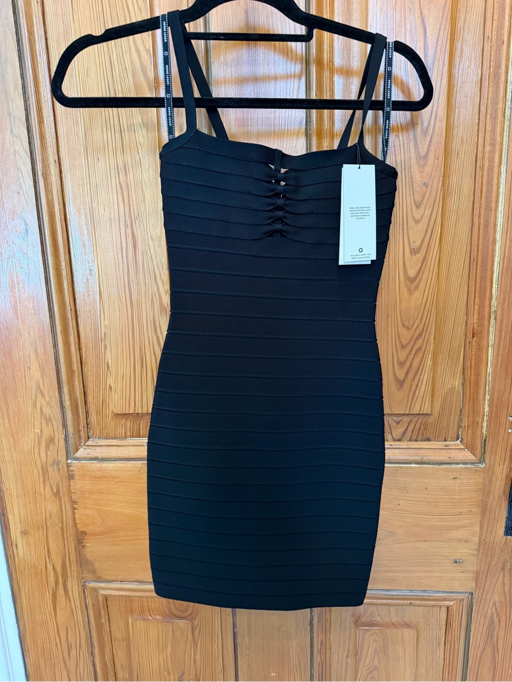 Herve Leger Black Emerson Dress Ribbed Bodycon Mini Dress - Classic Chic